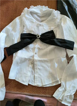 Black & White Sweet Lolita Blouse and Dress – Lace Ruffle Bow Detail From Kawaii Stop