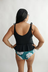 Tie Shoulder Breastfeeding Peplum Tankini Swimsuit Top from Movemama