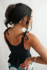 Tie Shoulder Breastfeeding Peplum Tankini Swimsuit Top from Movemama