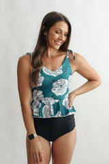 Tie Shoulder Breastfeeding Peplum Tankini Swimsuit Top from Movemama