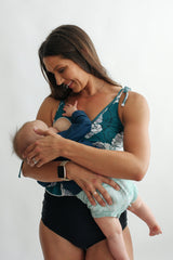 Tie Shoulder Breastfeeding Peplum Tankini Swimsuit Top from Movemama
