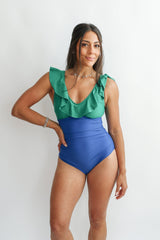 Lace Up Ruffle Neck One Piece Breastfeeding Swimsuit from Movemama