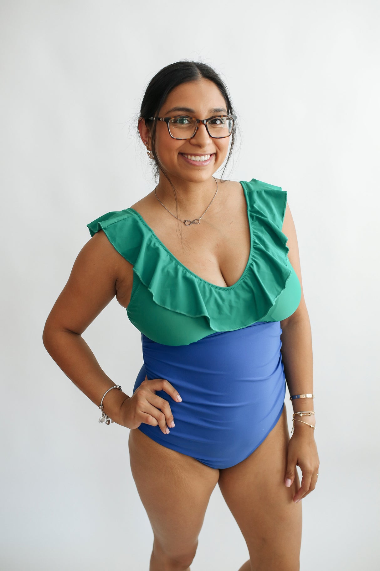 Lace Up Ruffle Neck One Piece Breastfeeding Swimsuit from Movemama