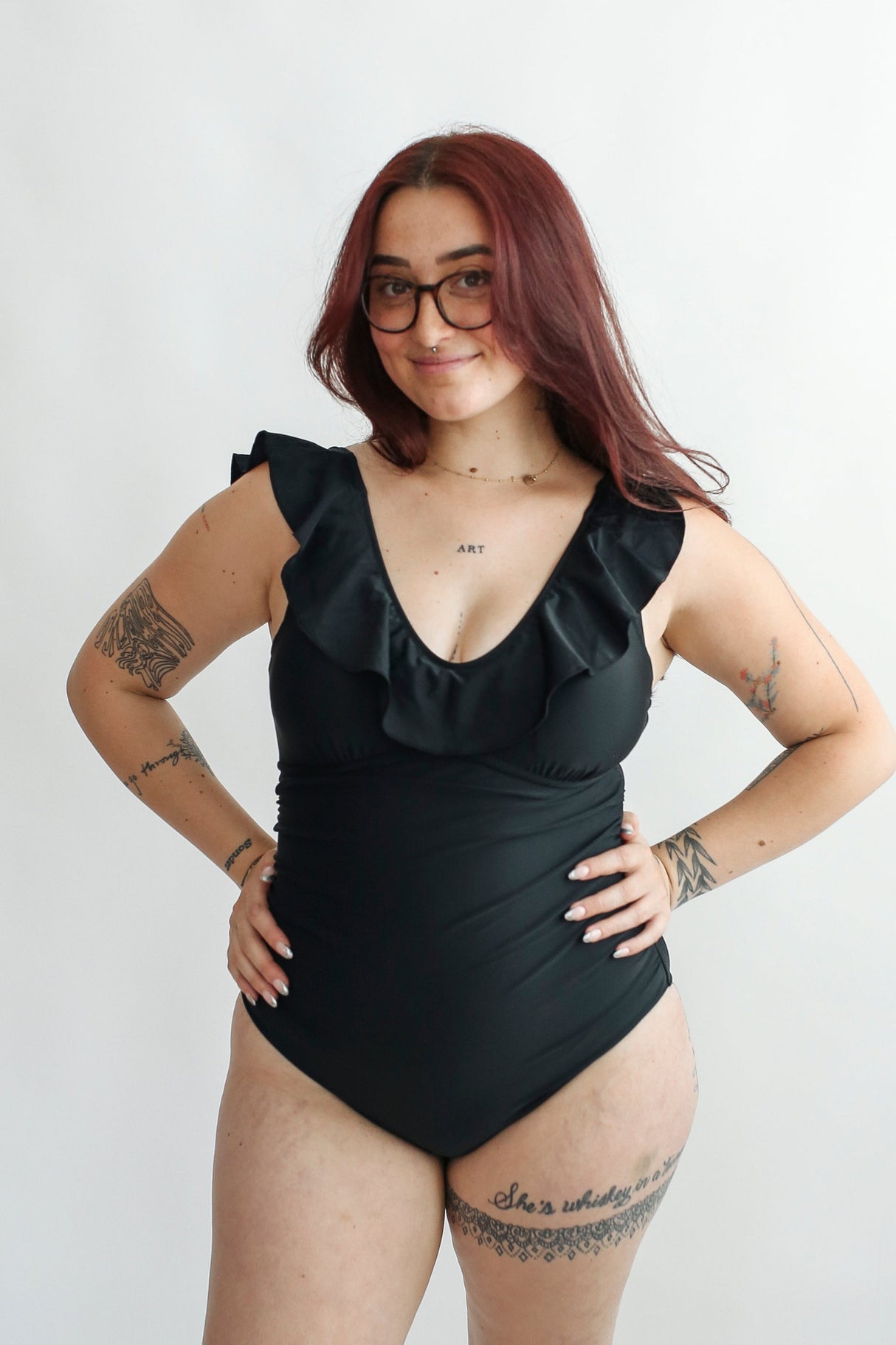 Lace Up Ruffle Neck One Piece Breastfeeding Swimsuit from Movemama