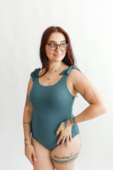 Ribbed One Piece Tie Shoulder Breastfeeding Swimsuit From Movemama
