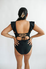 Lace Up Ruffle Neck One Piece Breastfeeding Swimsuit from Movemama