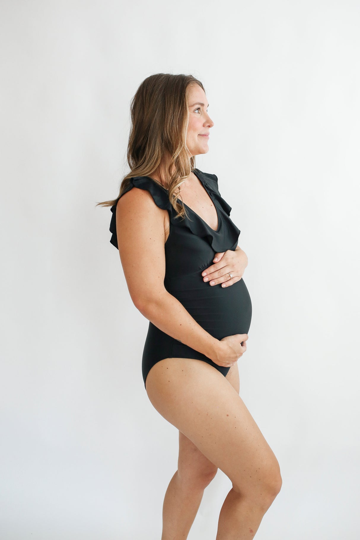Lace Up Ruffle Neck One Piece Breastfeeding Swimsuit from Movemama