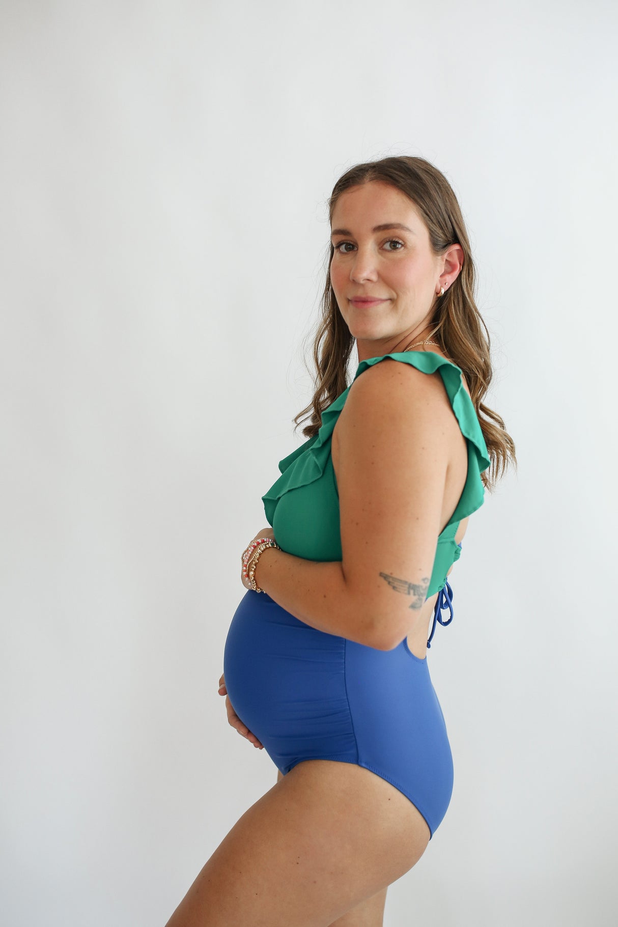 Lace Up Ruffle Neck One Piece Breastfeeding Swimsuit from Movemama