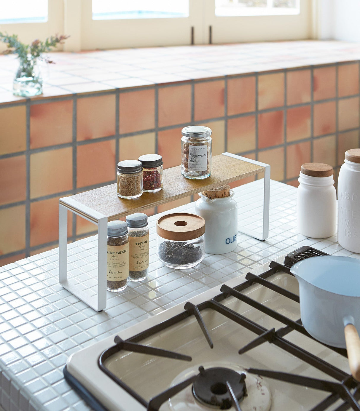 Single-Tier Riser - Steel + Wood from Yamazaki Home