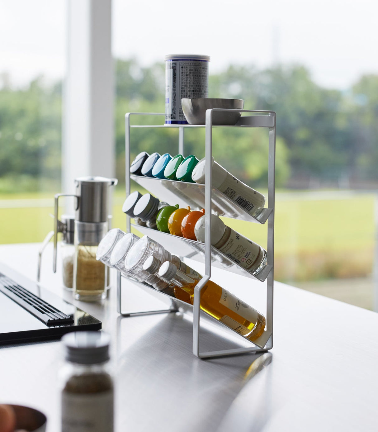 Four-Tier Slim Spice Rack - Steel from Yamazaki Home
