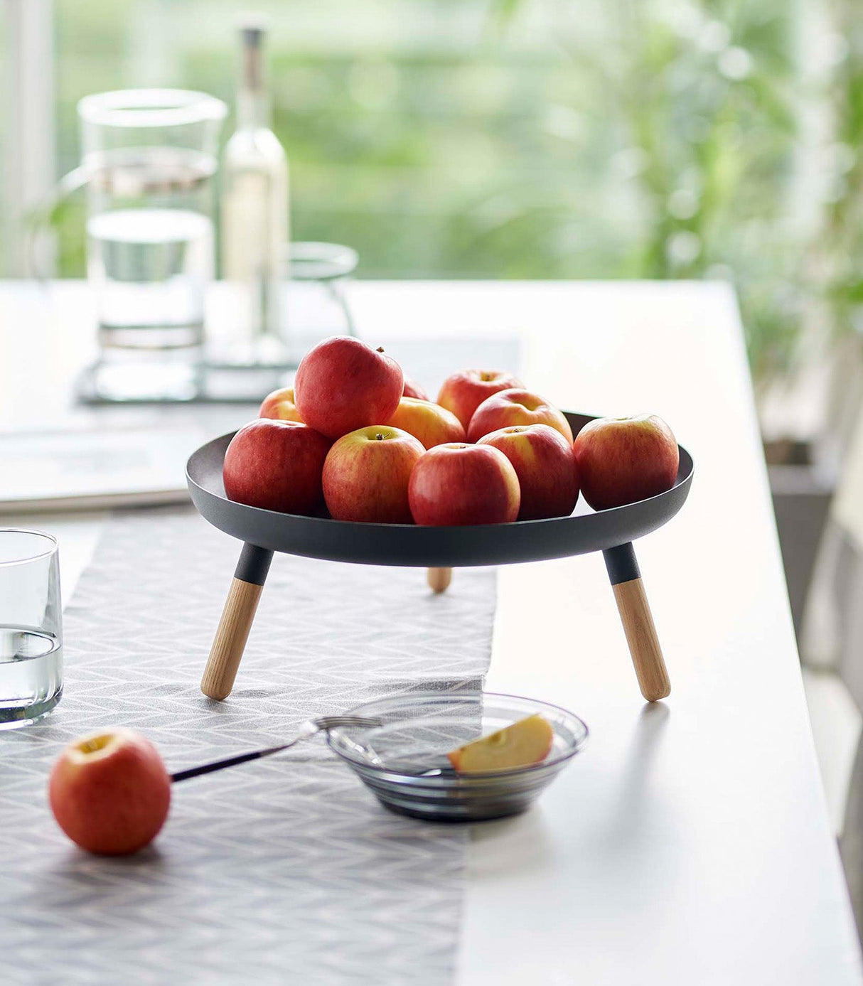 Countertop Pedestal Tray (5" H)  - Steel + Wood from Yamazaki Home