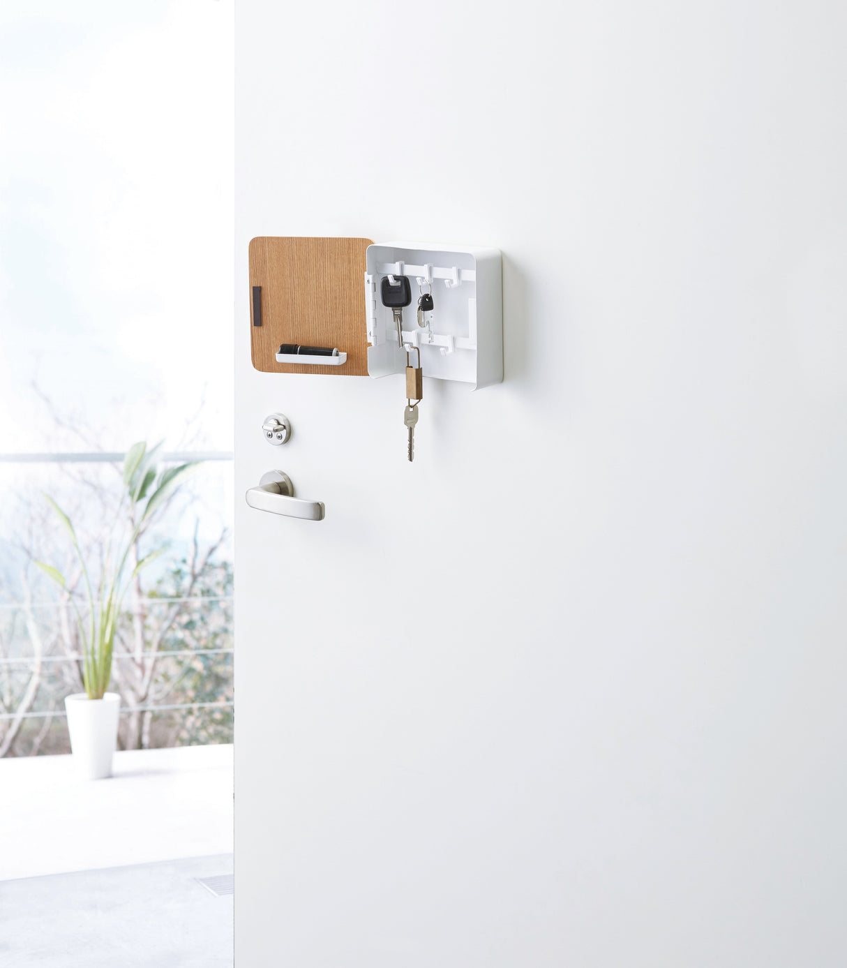 Magnetic Key Cabinet - Steel + Wood from Yamazaki Home