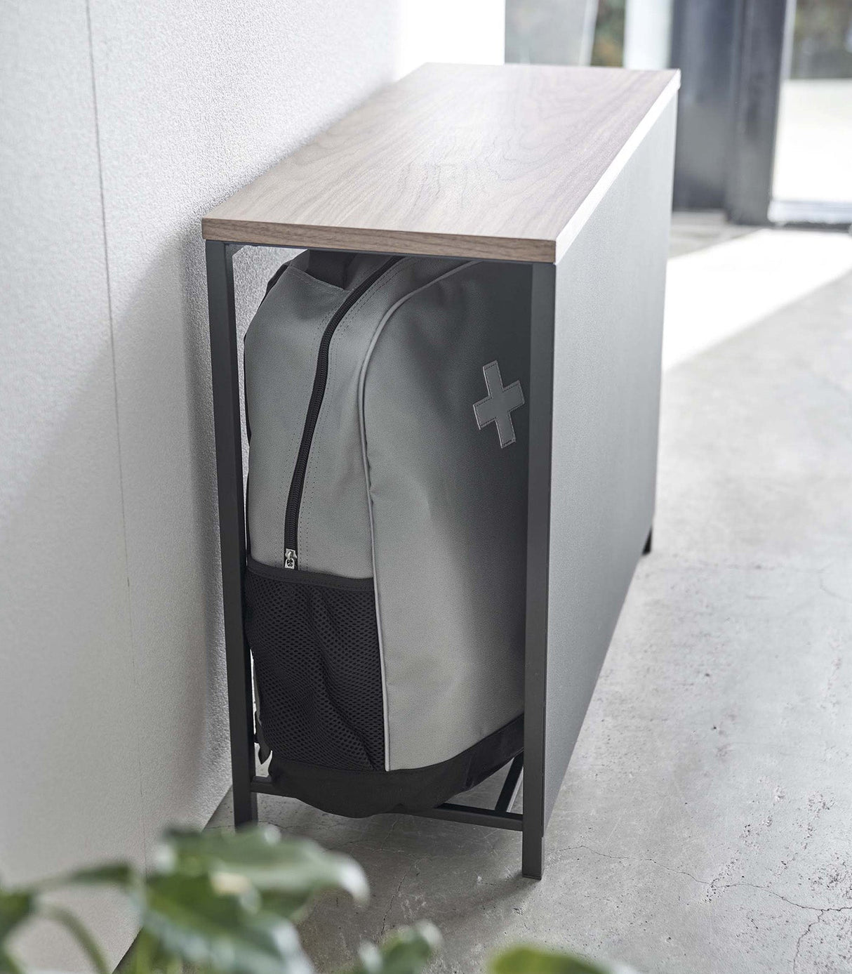 Entryway Storage Organizer & Bench (18" H)  - Steel + Wood from Yamazaki Home
