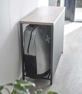 Entryway Storage Organizer & Bench (18" H)  - Steel + Wood from Yamazaki Home