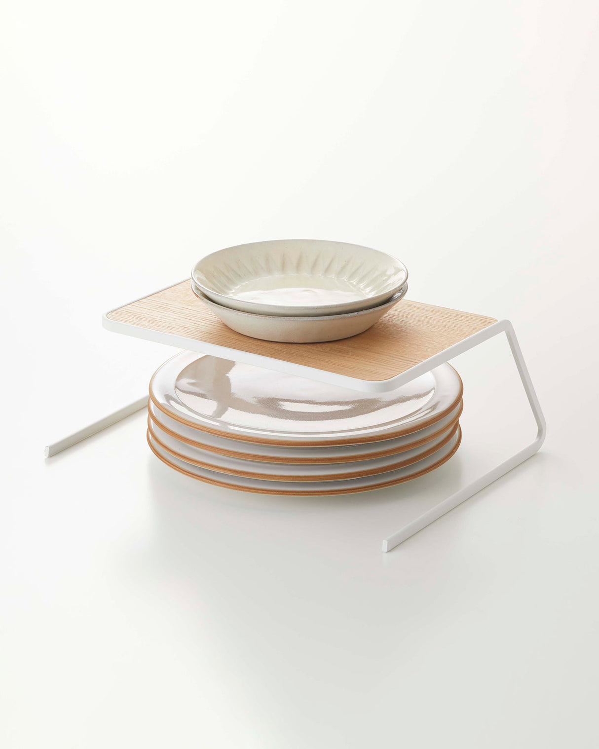 Dish Riser - 2 Sizes - Steel + Wood from Yamazaki Home