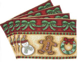 DaDa Bedding Set of 8 Pieces Gingerbread Sweets Holiday Table Tapestry - 4 Placemats, 2 Table Runners, 2 Throw Pillow Covers (12917) from DaDalogy Bedding Collection
