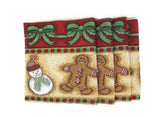 DaDa Bedding Set of 8 Pieces Gingerbread Sweets Holiday Table Tapestry - 4 Placemats, 2 Table Runners, 2 Throw Pillow Covers (12917) from DaDalogy Bedding Collection