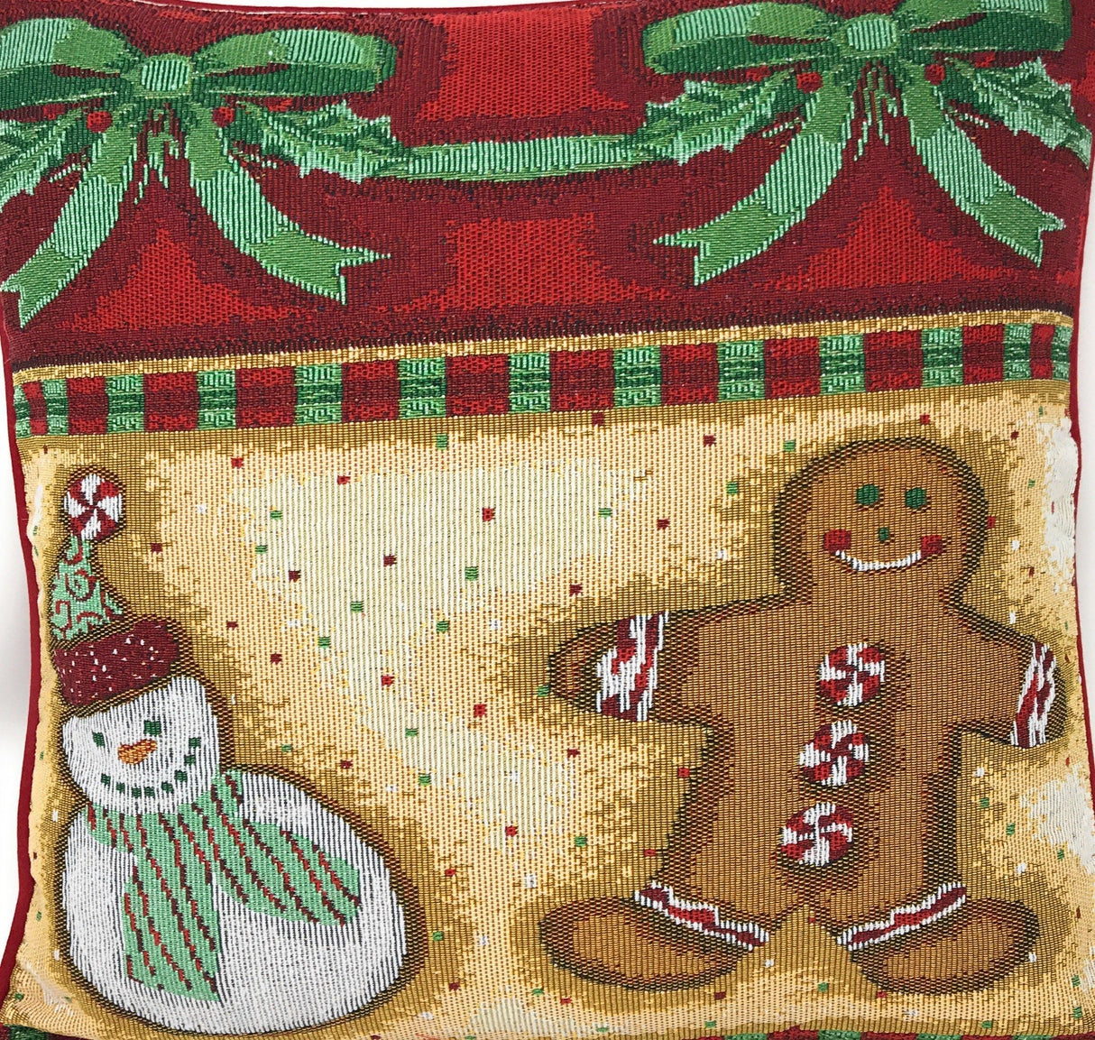 DaDa Bedding Set of 8 Pieces Gingerbread Sweets Holiday Table Tapestry - 4 Placemats, 2 Table Runners, 2 Throw Pillow Covers (12917) from DaDalogy Bedding Collection