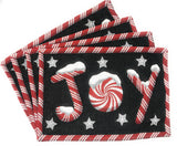 DaDa Bedding Set of 8 Pieces Peppermint Joy Holiday Table Tapestry - 4 Placemats, 2 Table Runners, 2 Throw Pillow Covers (12904) from DaDalogy Bedding Collection