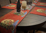 DaDa Bedding Set of 8 Pieces Red Santa Claus Holiday Table Tapestry - 4 Placemats, 2 Table Runners, 2 Throw Pillow Covers (17615) from Tache Home Fashion