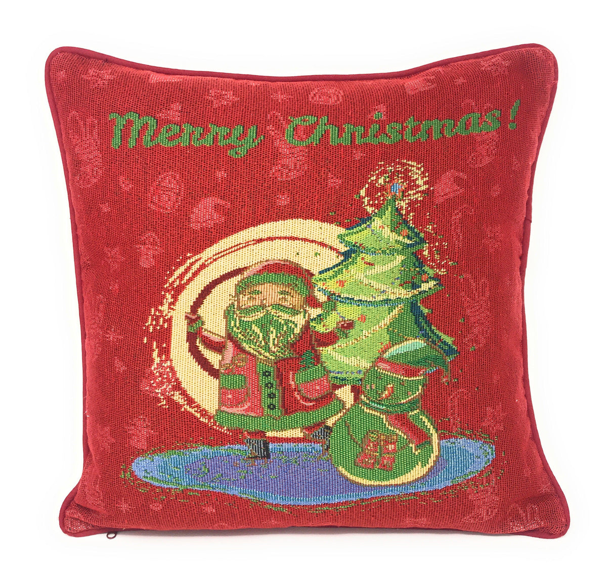 DaDa Bedding Set of 8 Pieces Red Santa Claus Holiday Table Tapestry - 4 Placemats, 2 Table Runners, 2 Throw Pillow Covers (17615) from DaDalogy Bedding Collection