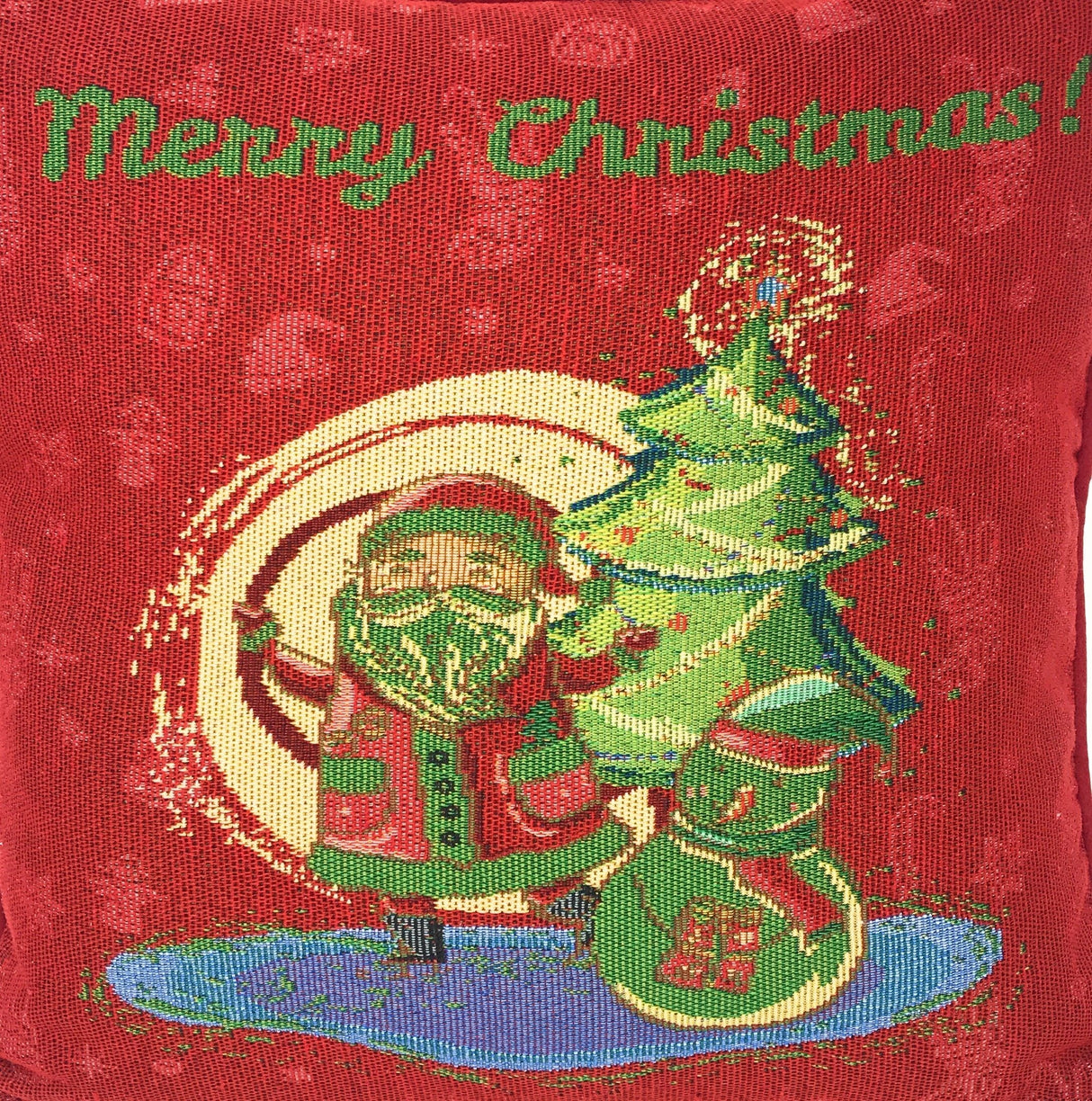 DaDa Bedding Set of 8 Pieces Red Santa Claus Holiday Table Tapestry - 4 Placemats, 2 Table Runners, 2 Throw Pillow Covers (17615) from DaDalogy Bedding Collection