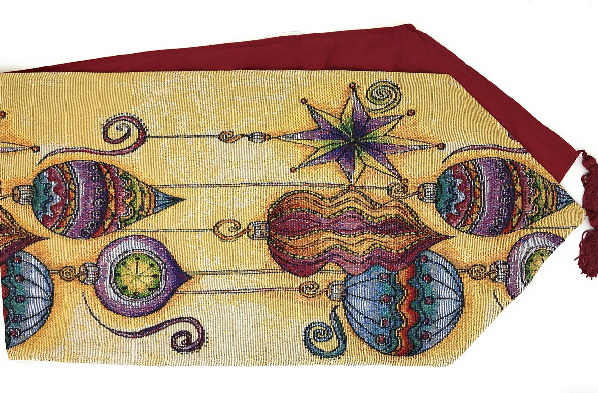 DaDa Bedding Bohemian Ornaments Colorful Holiday Lanterns Tapestry Dining Table Runner (14916) from DaDalogy Bedding Collection