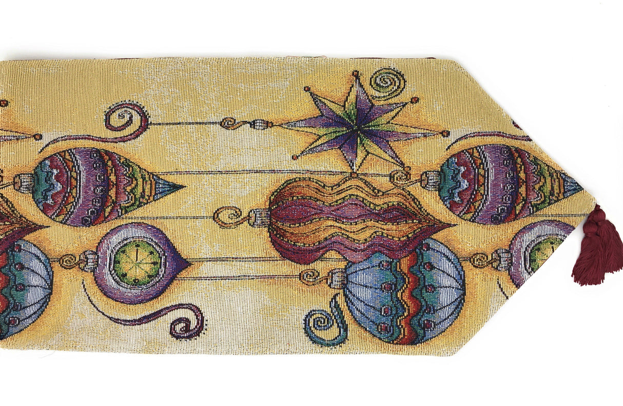 DaDa Bedding Bohemian Ornaments Colorful Holiday Lanterns Tapestry Dining Table Runner (14916) from DaDalogy Bedding Collection