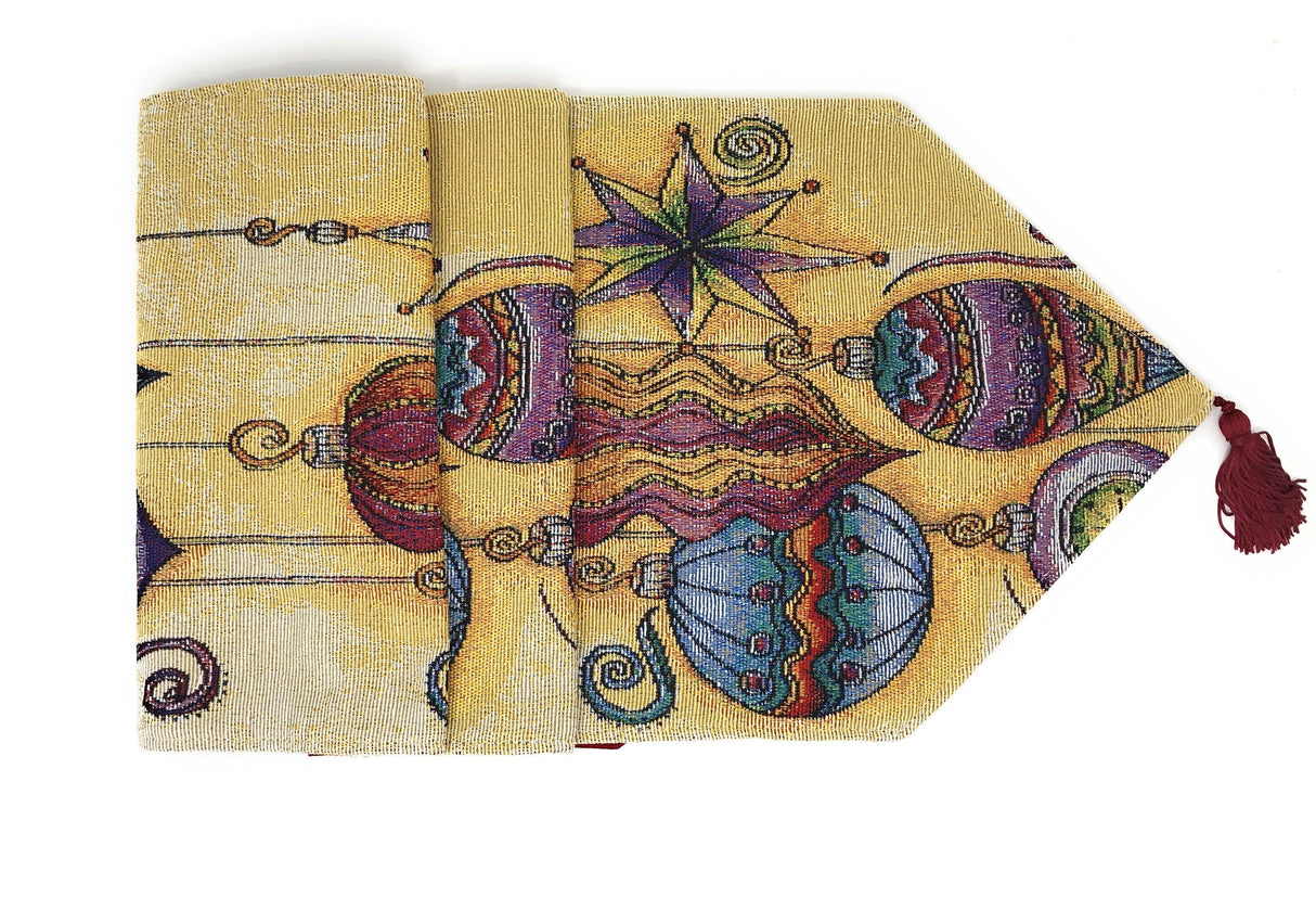 DaDa Bedding Bohemian Ornaments Colorful Holiday Lanterns Tapestry Dining Table Runner (14916) from DaDalogy Bedding Collection