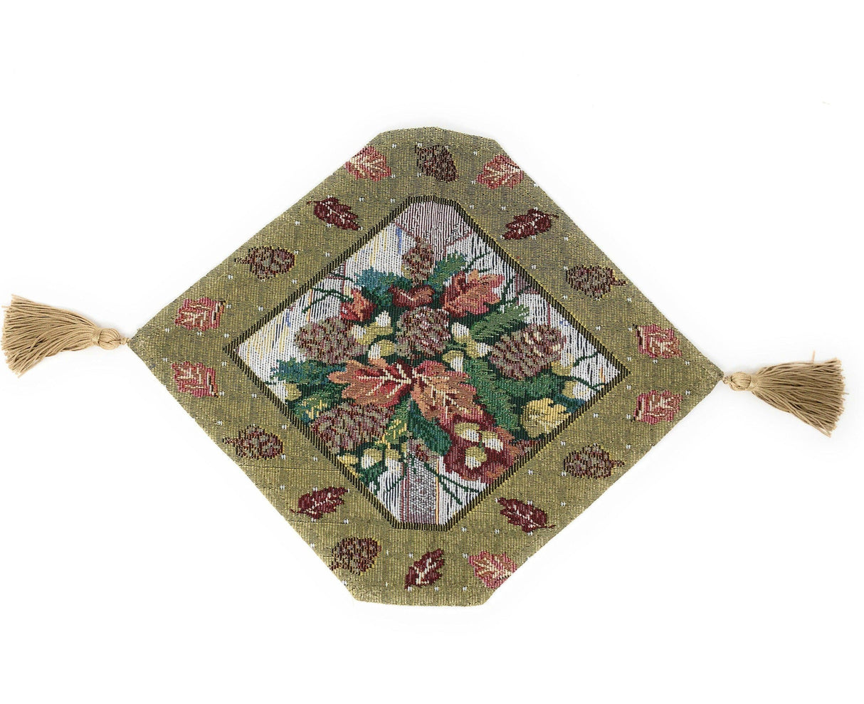 DaDa Bedding Rustic Floral Bouquet Lights Holiday Tapestry Dining Table Runner (6068) from DaDalogy Bedding Collection