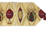 DaDa Bedding Elegant Christmas Ornaments Gold Red Tapestry Dining Table Runner (6139) from DaDalogy Bedding Collection