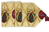 DaDa Bedding Elegant Christmas Ornaments Gold Red Tapestry Dining Table Runner (6139) from DaDalogy Bedding Collection