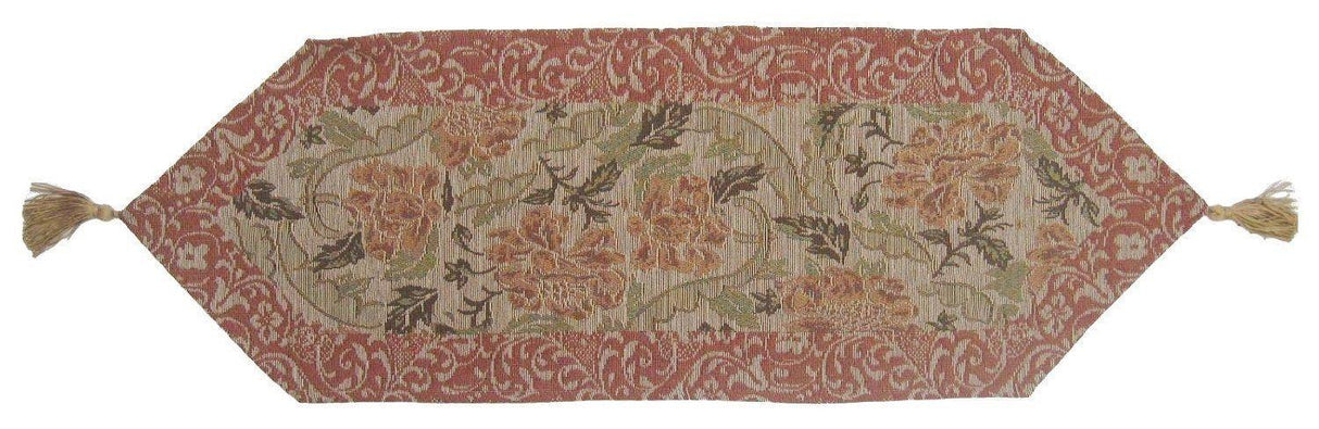 DaDa Bedding Floral Nature Garden Beige Orange Spices Tapestry Table Runner (10072) from DaDalogy Bedding Collection