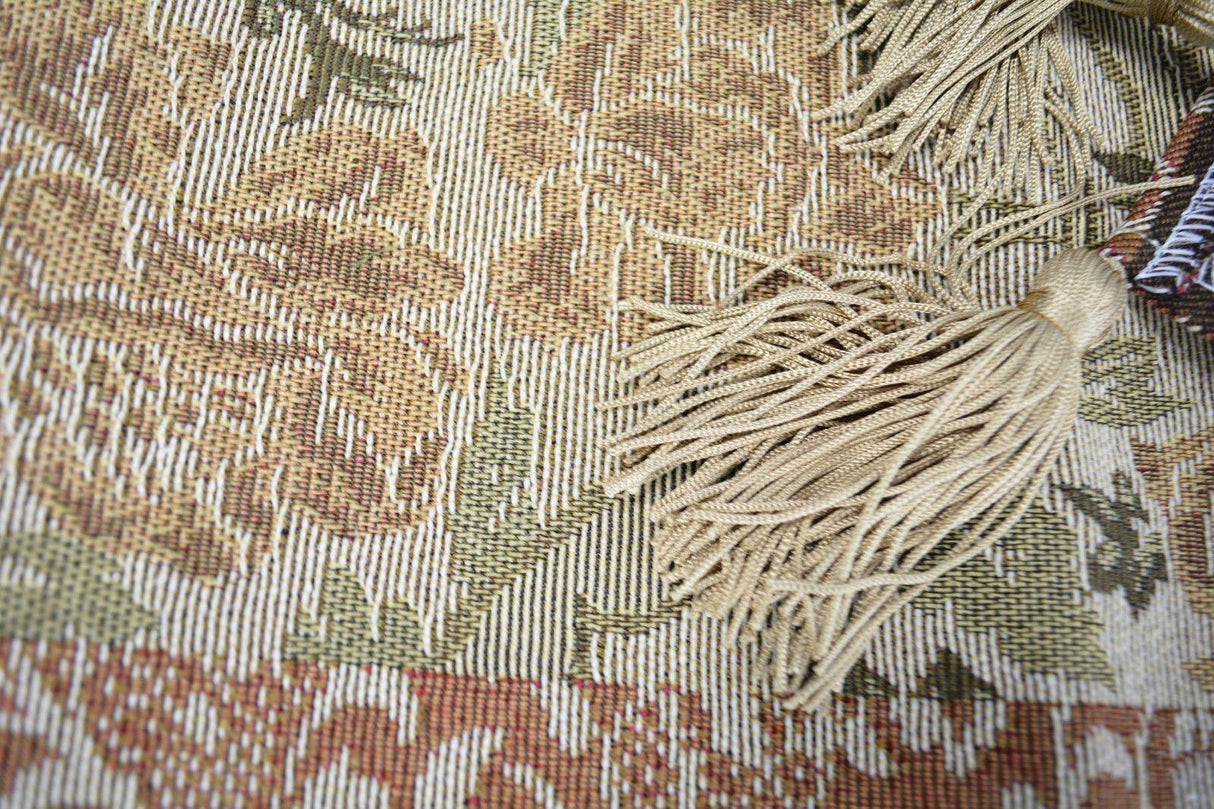 DaDa Bedding Floral Nature Garden Beige Orange Spices Tapestry Table Runner (10072) from DaDalogy Bedding Collection