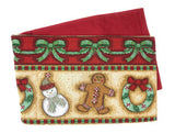 DaDa Bedding Gingerbread Snowman Holiday Woven Tapestry Dining Table Runner (12917) from DaDalogy Bedding Collection