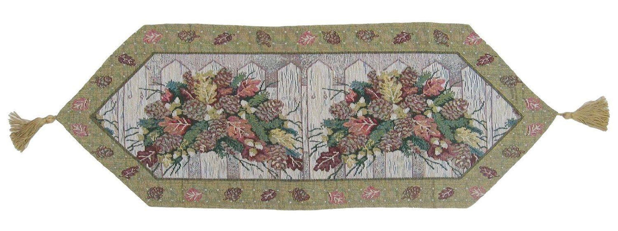 DaDa Bedding Rustic Floral Bouquet Lights Holiday Tapestry Dining Table Runner (6068) from DaDalogy Bedding Collection
