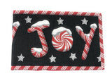 DaDa Bedding Peppermint Joy Red Black Holiday Tapestry Dining Table Runner (12904) from DaDalogy Bedding Collection