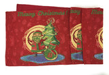 DaDa Bedding Red Santa Claus Christmas Tree Woven Tapestry Dining Table Runner (17615) from DaDalogy Bedding Collection