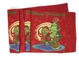 DaDa Bedding Red Santa Claus Christmas Tree Woven Tapestry Dining Table Runner (17615) from DaDalogy Bedding Collection