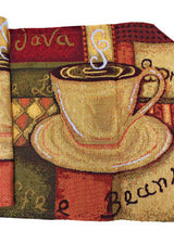 DaDa Bedding Set of 3-Pieces - Smell of Coffee Café Cup Orange Brown Woven Tapestry Dining Table Runners (9912) from DaDalogy Bedding Collection