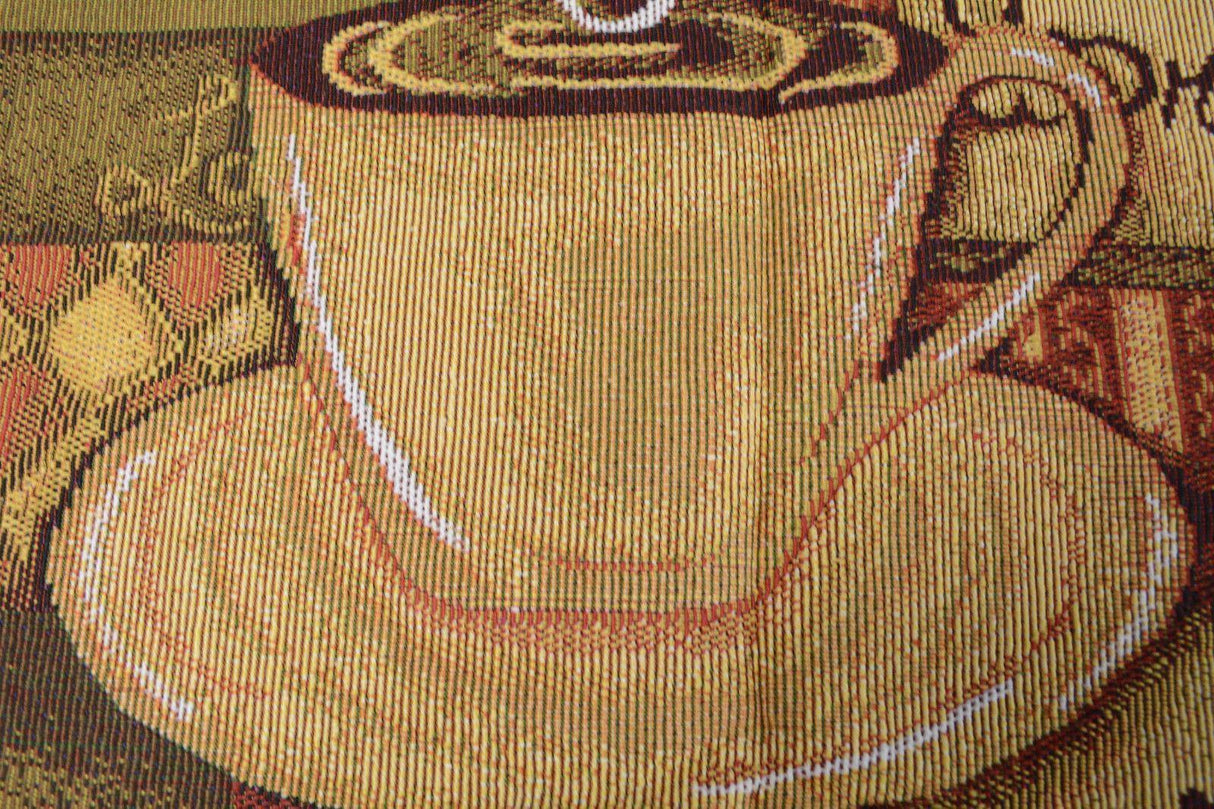DaDa Bedding Smell of Coffee Cup Latte Java Brown Tapestry Table Runner Cloth (9912) from DaDalogy Bedding Collection