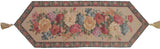 DaDa Bedding Breath of Spring Colorful Floral Beige Brown Tapestry Dining Table Runner (3089) from DaDalogy Bedding Collection