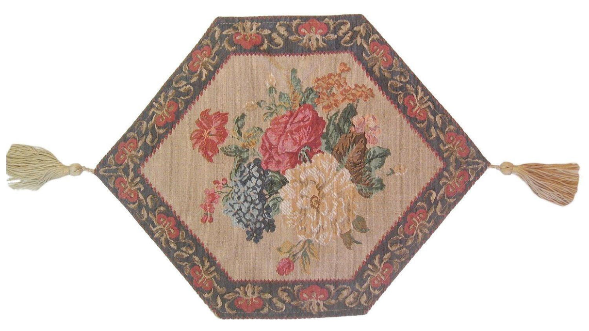 DaDa Bedding Set of 3-Pieces - Breath of Spring Floral Beige Woven Dining Tapestry Table Runners (3089) from DaDalogy Bedding Collection