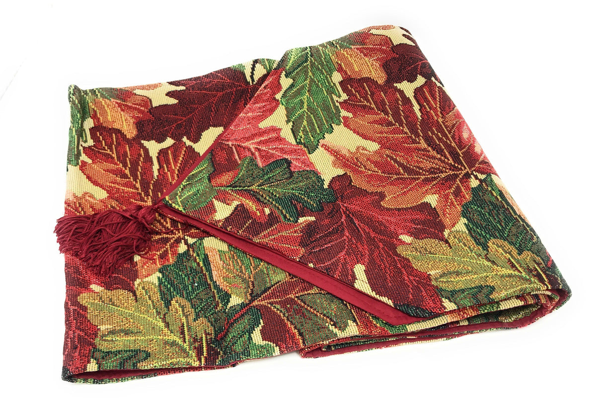 Tache Warm Colorful Thanksgiving Leaves Fall Foliage Tapestry Table Runners (11516)