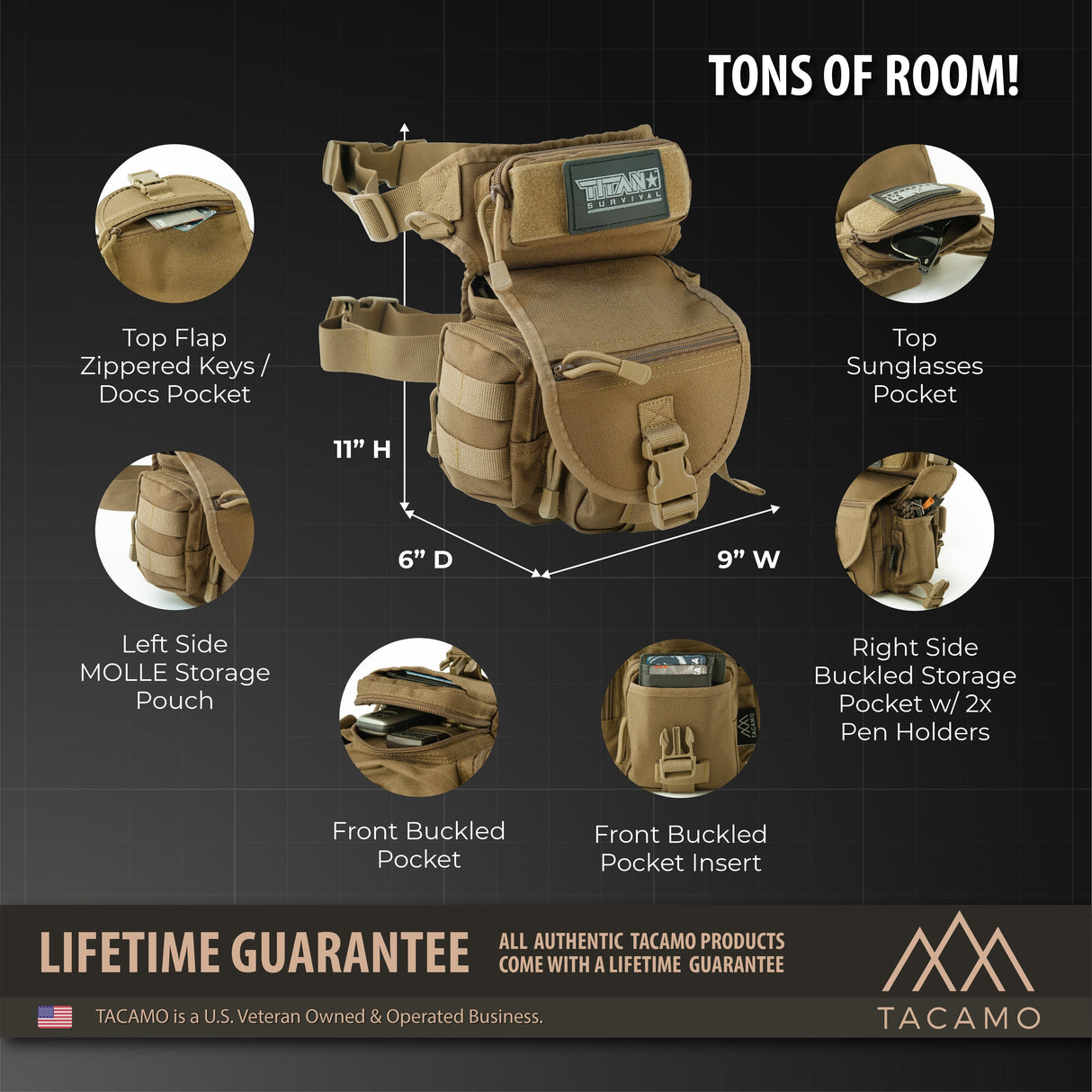 HB10 10L Tactical Drop Leg Bag from TITAN Survival