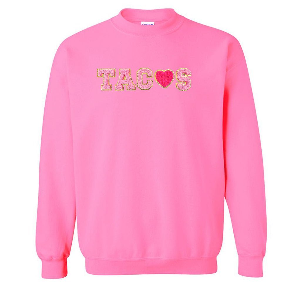 Tacos Letter Patch Crewneck Sweatshirt from United Monograms