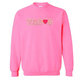 Tacos Letter Patch Crewneck Sweatshirt from United Monograms