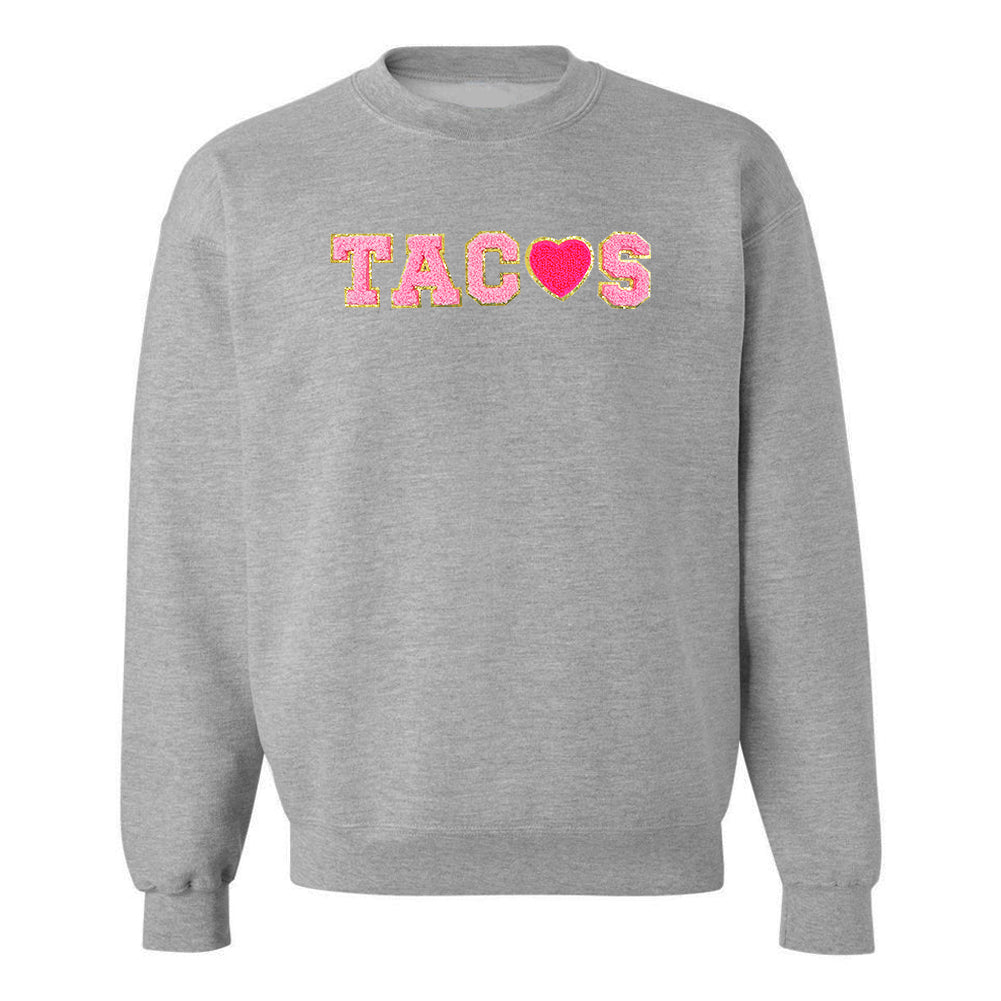 Tacos Letter Patch Crewneck Sweatshirt from United Monograms