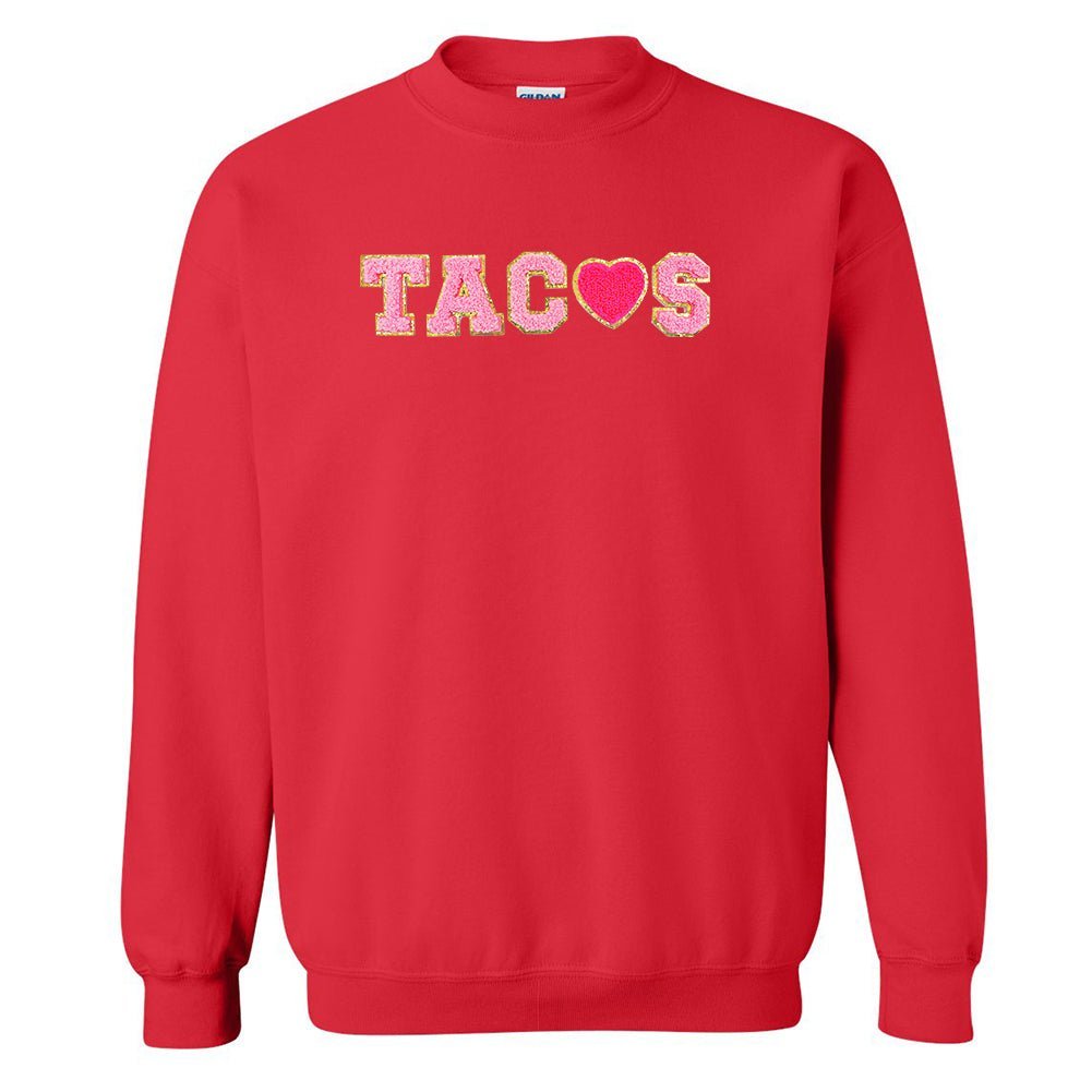 Tacos Letter Patch Crewneck Sweatshirt from United Monograms