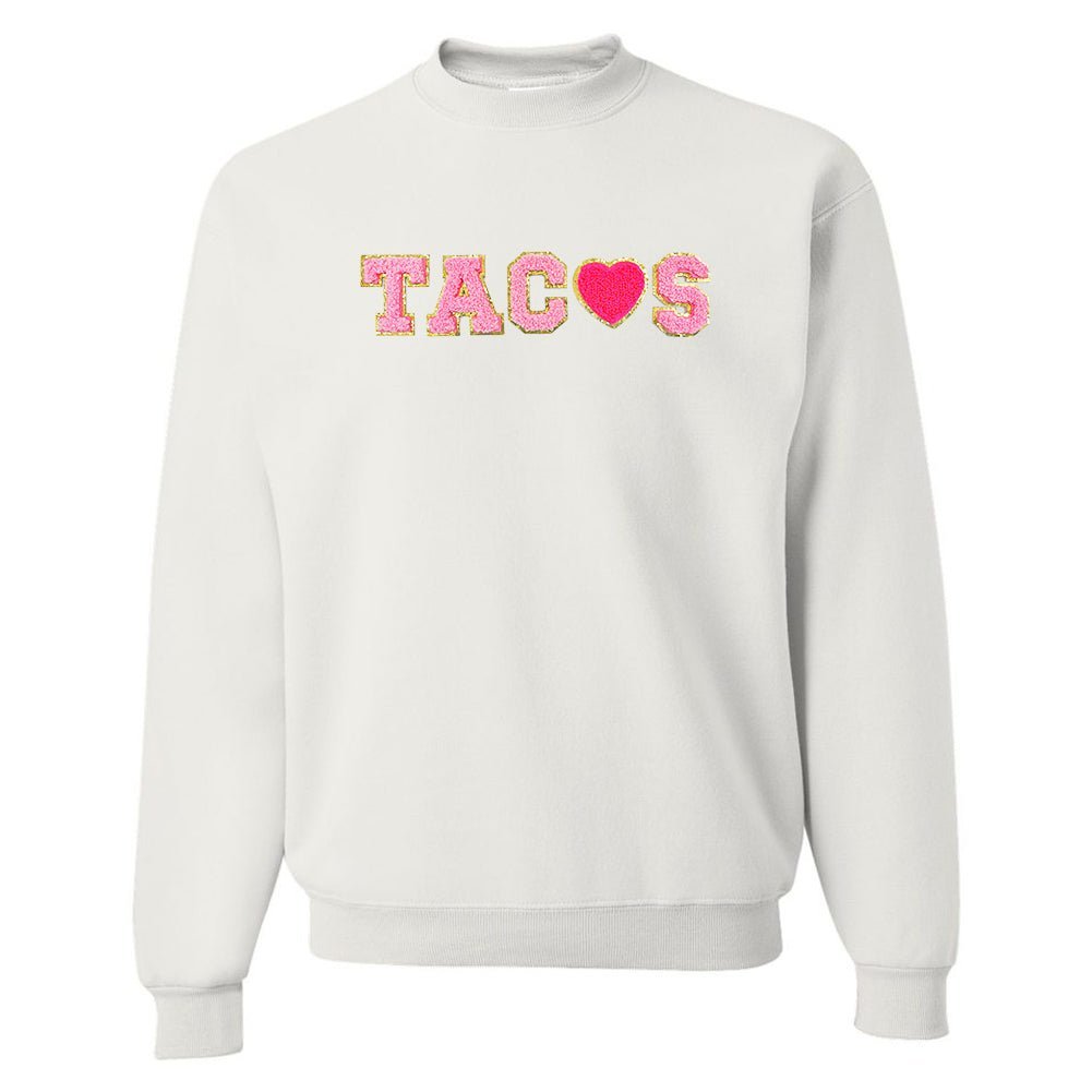Tacos Letter Patch Crewneck Sweatshirt from United Monograms